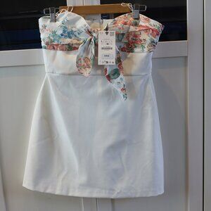 ZARA New Woman Off-Shoulder Printed Scarf Short Dress — NWT